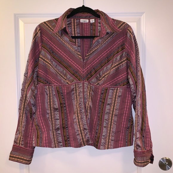 VTG Western Style Button-Down Long Sleeve Shirt - Picture 2 of 9